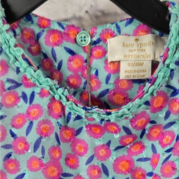 Kate Spade New York 24M Pink Floral Tiered Trapeze Dress Toddler Girls Fashion - Picture 3 of 10